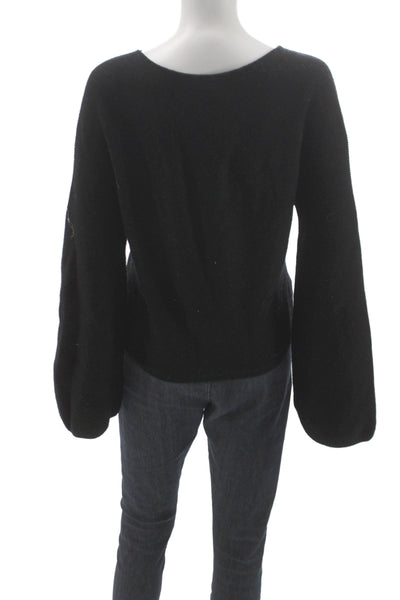 Uniqlo Unisex Black Pullover Round Neck Long Sleeve 55%Poly 45%Merino Size M
