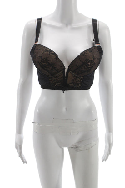 Gossard Womens Floral lace Plunge Bra Black Size 36B