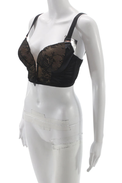 Gossard Womens Floral lace Plunge Bra Black Size 36B