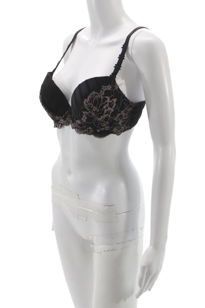 Simone Perele Womens floral lace Black size 38B