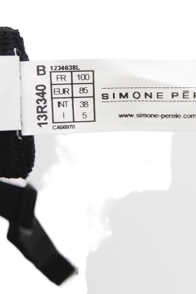 Simone Perele Womens floral lace Black size 38B