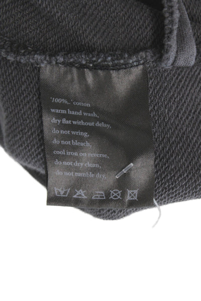 Ksubi Unisex Pullover Hoodies Dark Gray Graphic Cotton Drawstring Size M