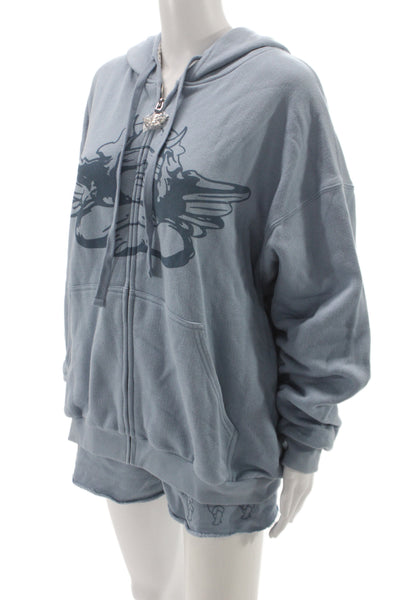 Boys Lie Womens Full-zip Hoodies Gray Graphic Long Sleeve Funny Size XS