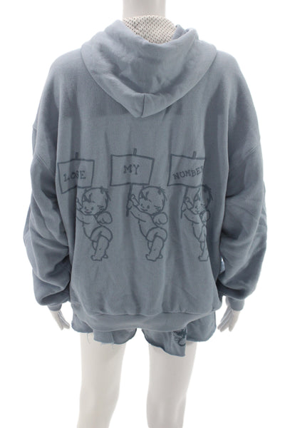 Boys Lie Womens Full-zip Hoodies Gray Graphic Long Sleeve Funny Size XS