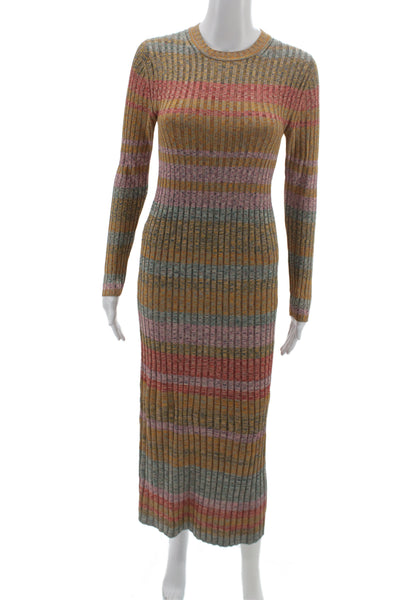 Zimmermann Womens Sweater Dress Striped Multi-Color Long Sleeve Size 0