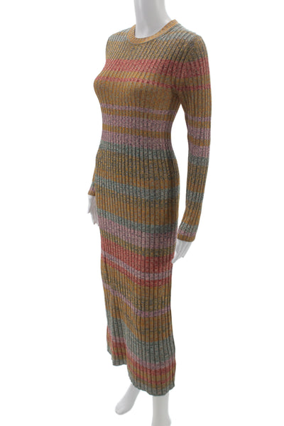 Zimmermann Womens Sweater Dress Striped Multi-Color Long Sleeve Size 0