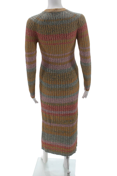 Zimmermann Womens Sweater Dress Striped Multi-Color Long Sleeve Size 0