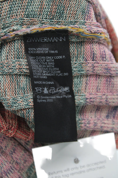 Zimmermann Womens Sweater Dress Striped Multi-Color Long Sleeve Size 0
