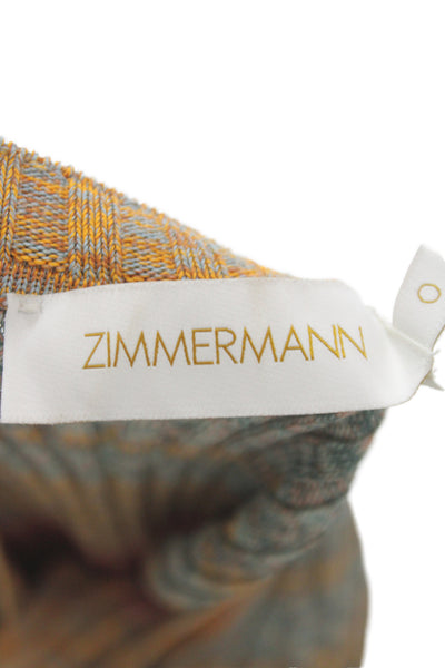 Zimmermann Womens Sweater Dress Striped Multi-Color Long Sleeve Size 0