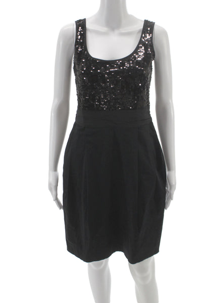 DKNYC Womens Tank Dress Black 100% Cotton Short Zip Size S