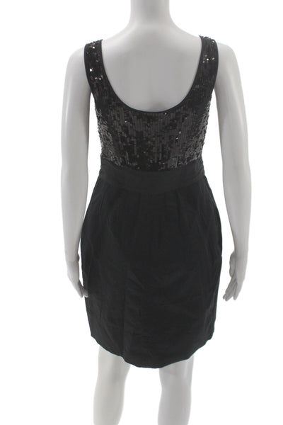 DKNYC Womens Tank Dress Black 100% Cotton Short Zip Size S