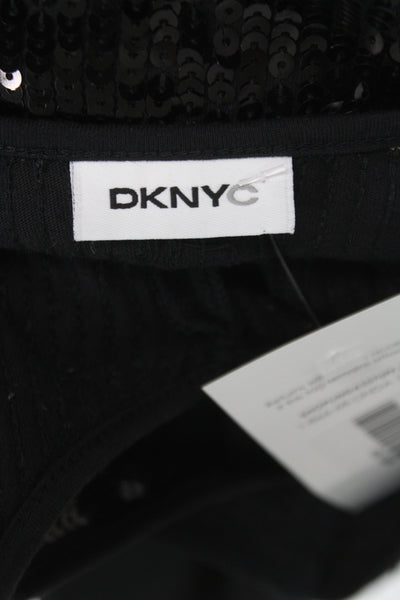 DKNYC Womens Tank Dress Black 100% Cotton Short Zip Size S