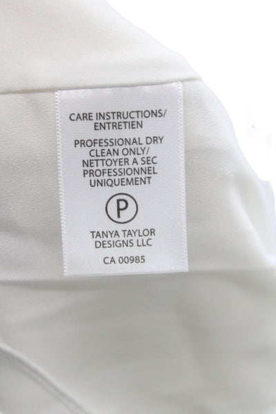 Tanya Taylor Womens Wrap Dress White V-Neck Short Sleeve Size 4