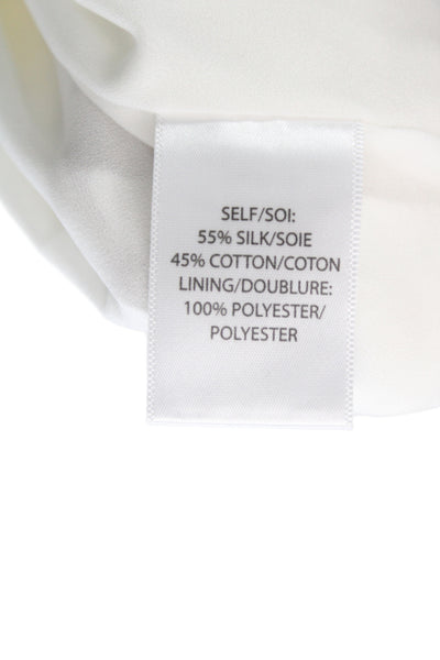 Tanya Taylor Womens Wrap Dress White V-Neck Short Sleeve Size 4