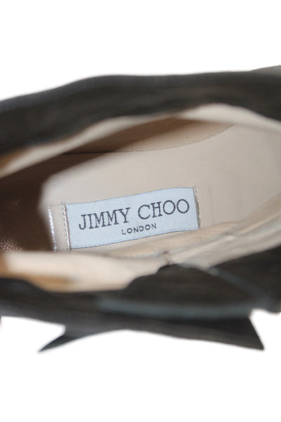 Jimmy Choo Womens Leather Buckle Detail Boots Shoes Black Size 9.5