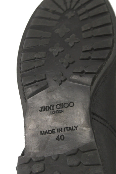 Jimmy Choo Womens Leather Buckle Detail Boots Shoes Black Size 10