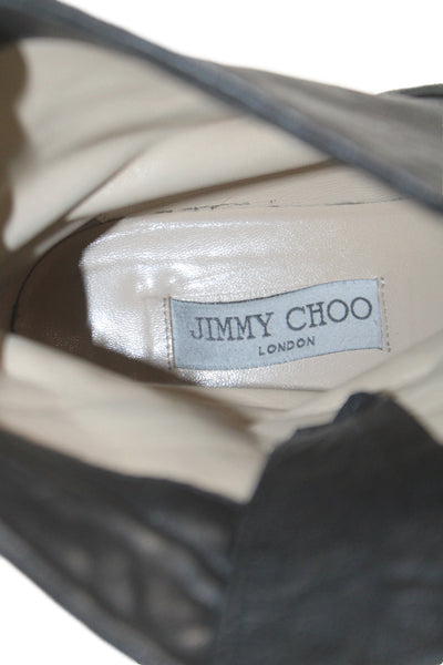 Jimmy Choo Womens Leather Buckle Detail Boots Shoes Black Size 10