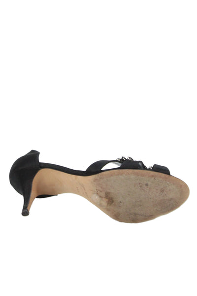 Giuseppe Zanotti Design Womens Crystal Embellished D'Orsay Shoes Black Size 9.5