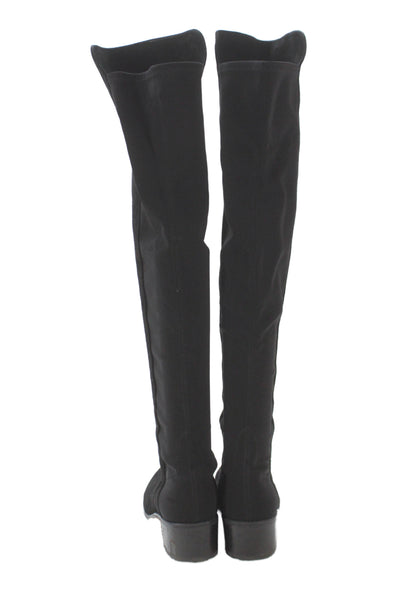 Stuart Weitzman Womens Suede Heels Over Knee High Boots Shoes Black Size 9.5M