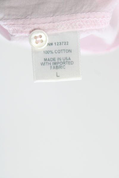 Xirena Womens Pink V Neck Sleeveless Button Up Cotton Blouse Bohemian Size L