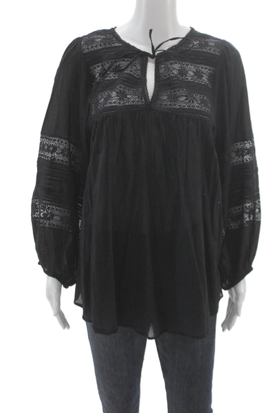 Velvet by Graham & Spencer Womens Bohemian Tunic Black Size L