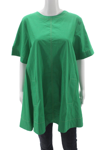 Maeve Anthropologie Womens A-Line Swing Green Short Sleeve Dress Size M