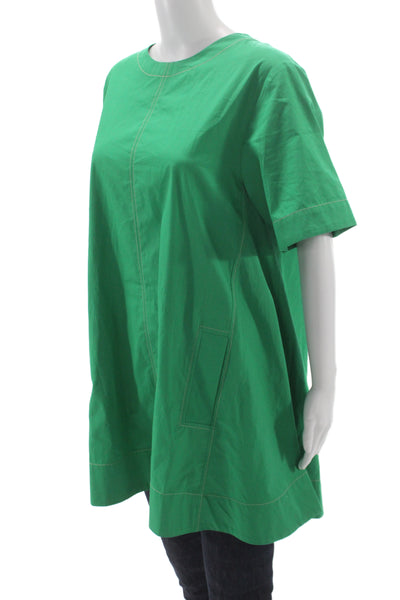 Maeve Anthropologie Womens A-Line Swing Green Short Sleeve Dress Size M