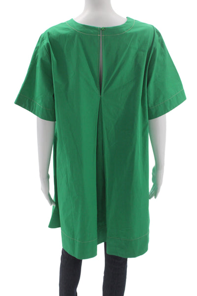Maeve Anthropologie Womens A-Line Swing Green Short Sleeve Dress Size M