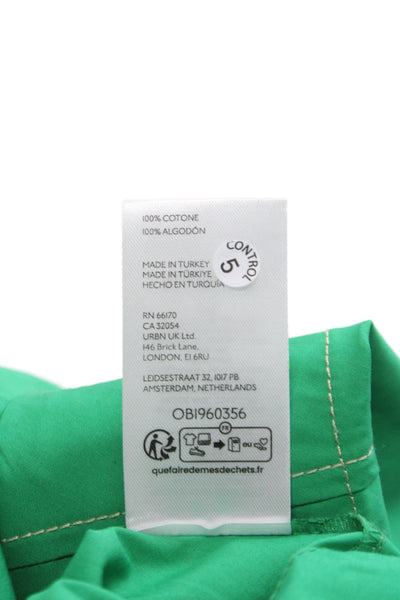 Maeve Anthropologie Womens A-Line Swing Green Short Sleeve Dress Size M