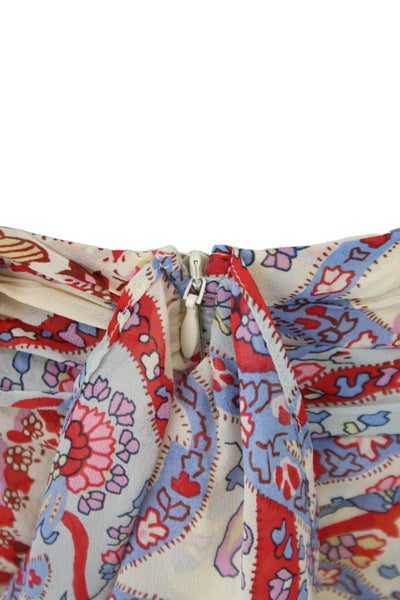 Veronica Beard Womens Beige Silk Paisley Maxi Wrap Skirt Size 12
