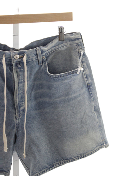 Citizens of Humanity Mens Light Blue Denim 90s Solid Button Shorts Size 33