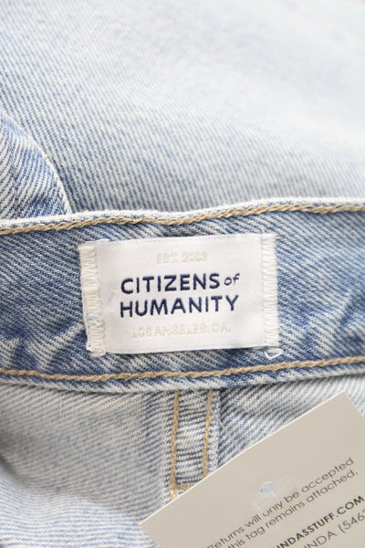 Citizens of Humanity Mens Light Blue Denim 90s Solid Button Shorts Size 33