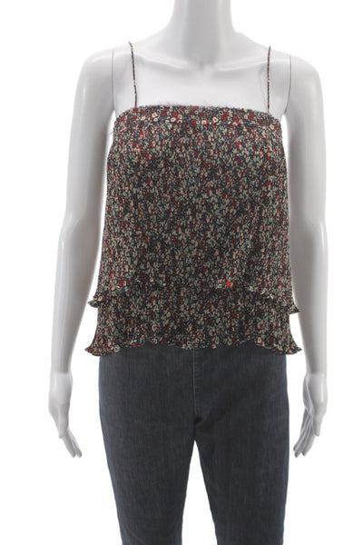 Derek Lam 10 Crosby Women Camisole Black Floral Sleeveless Bohemian Size 0
