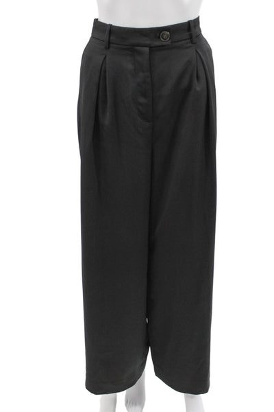 J Crew Collection Unisex Black Dress Pants Button 100% Polyester Size 10