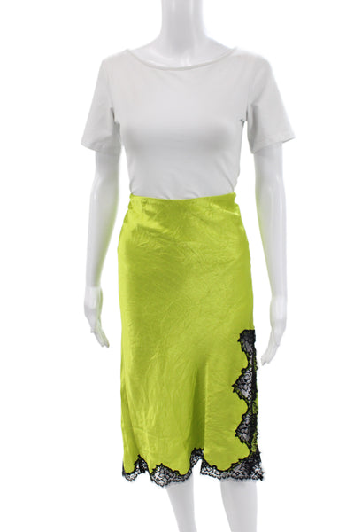 J Crew Womens A-Line Skirt Yellow Midi Size S