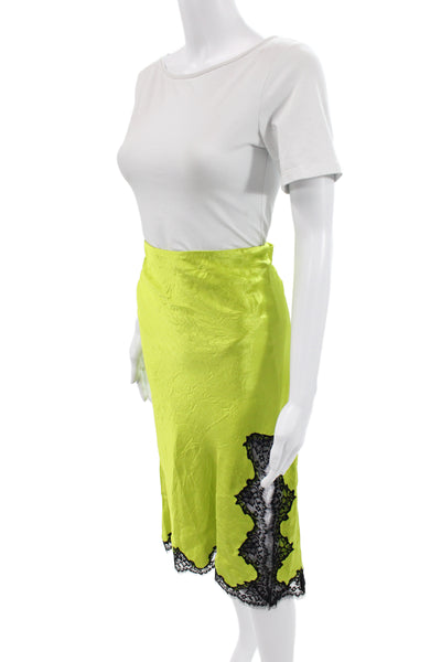 J Crew Womens A-Line Skirt Yellow Midi Size S