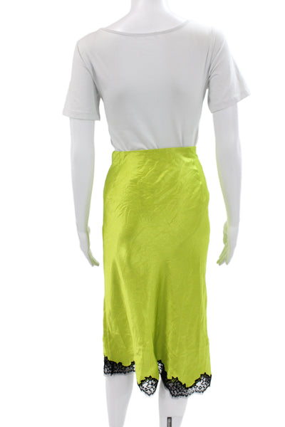 J Crew Womens A-Line Skirt Yellow Midi Size S