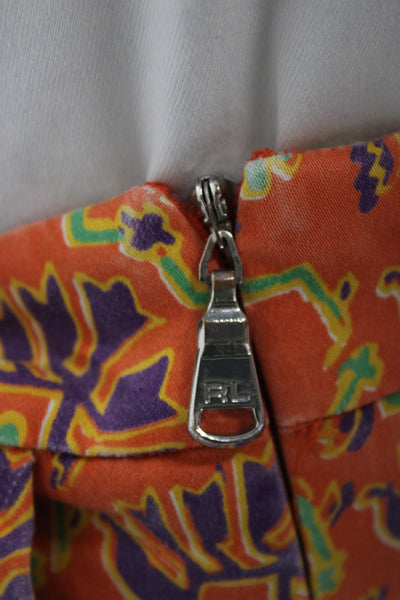 Polo Golf Ralph Lauren Womens Orange Floral Mini Pencil Skirt Size 8