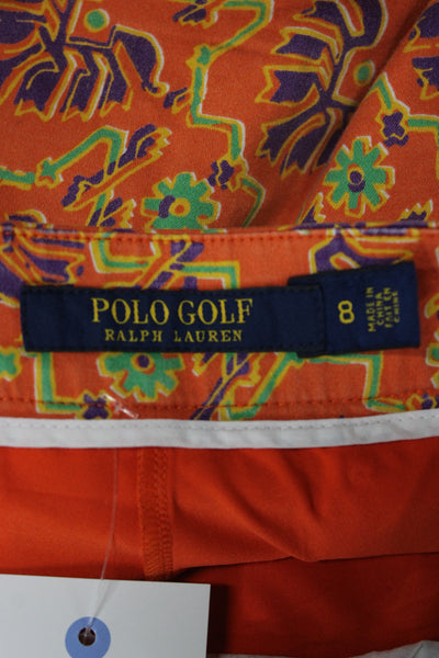Polo Golf Ralph Lauren Womens Orange Floral Mini Pencil Skirt Size 8
