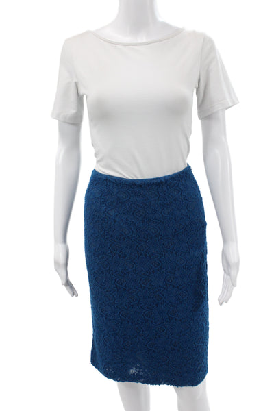 Moulinette Soeurs Anthropologie Womens Straight Pencil Skirt Blue Size 6
