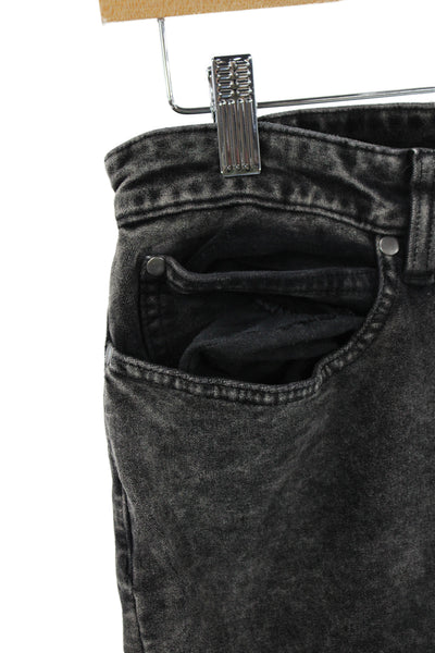 Eileen Fisher Unisex Skinny Straight Jeans Dark Gray Button Size 4
