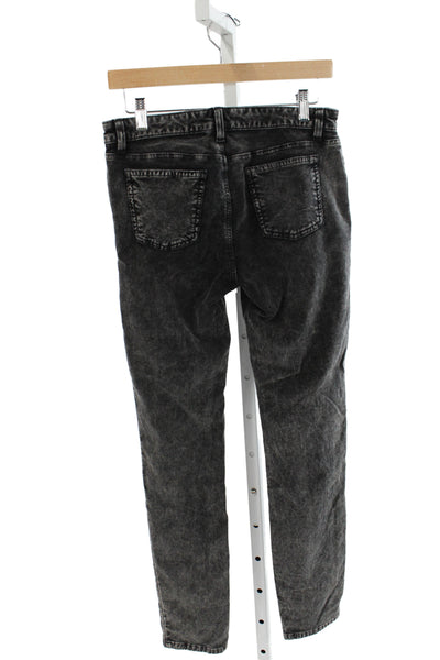Eileen Fisher Unisex Skinny Straight Jeans Dark Gray Button Size 4