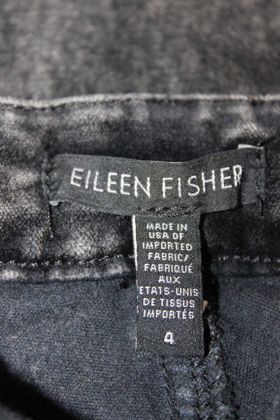 Eileen Fisher Unisex Skinny Straight Jeans Dark Gray Button Size 4