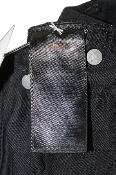 Polo Ralph Lauren Women Skinny Ankle Jeans Black Mid Rise Button Size 29
