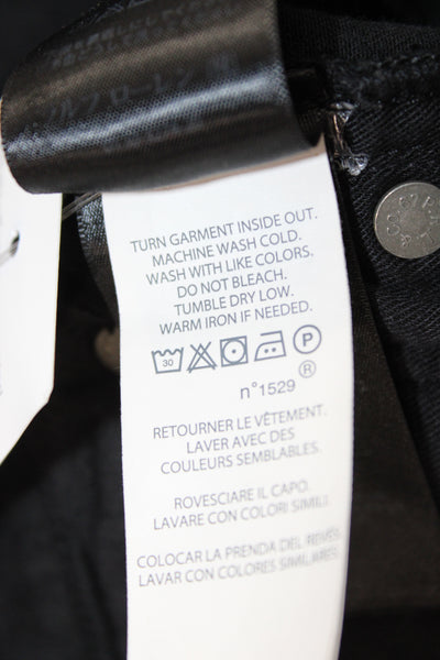 Polo Ralph Lauren Women Skinny Ankle Jeans Black Mid Rise Button Size 29