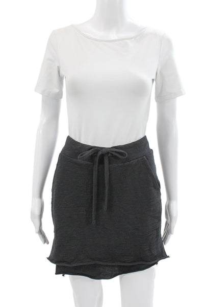 Thom Krom Women Black Mini Skirt 100% Cotton Solid Size S