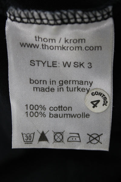 Thom Krom Women Black Mini Skirt 100% Cotton Solid Size S