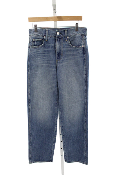 Amo Unisex Straight Blue Jeans 100% Cotton High Rise Size 25