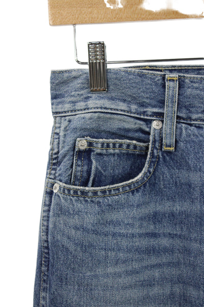 Amo Unisex Straight Blue Jeans 100% Cotton High Rise Size 25