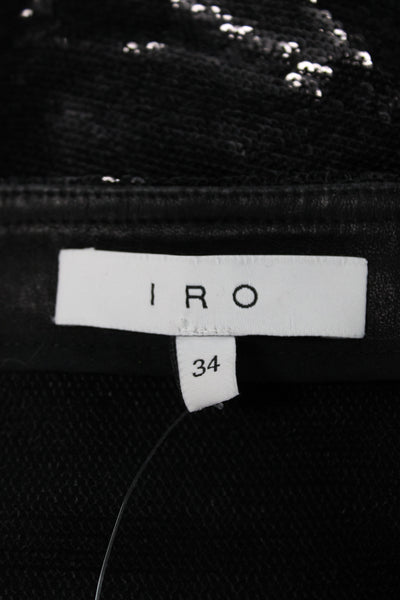 IRO Womens Mini Straight Pencil Skirt Black Viscose Size 34